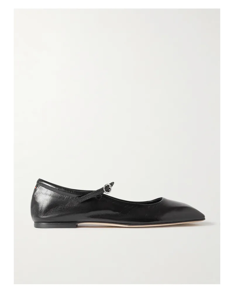 aeyde Uma Leather Mary Jane Ballet Flats - Black Black