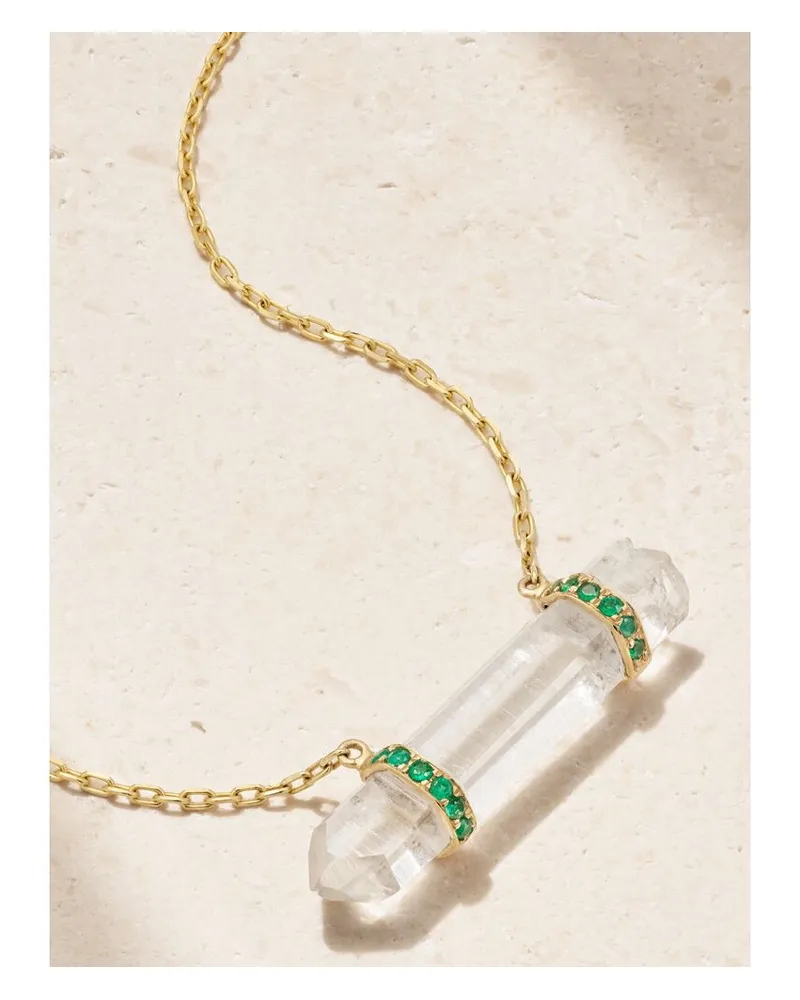 JIA JIA Kette Aus 14 Karat Gold Mit Quarz Und Smaragden Gold