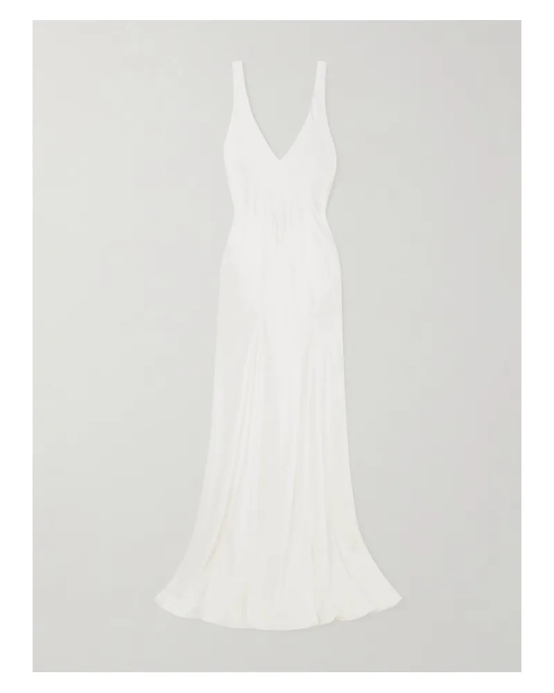 Olivia von Halle Paloma Rückenfreie Robe Mit Seidensatin - Elfenbein Elfenbein