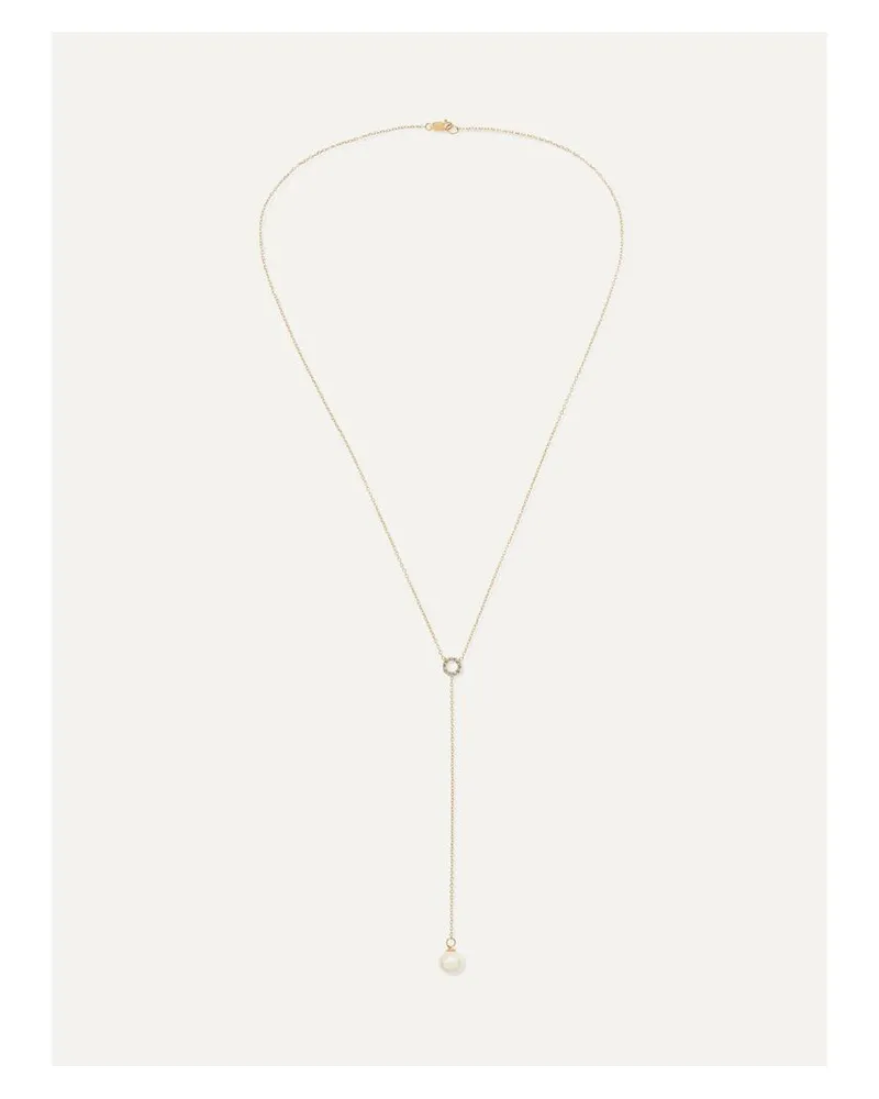MATEO Kette Aus 14 Karat Gold Mit Diamanten Und Perle Gold