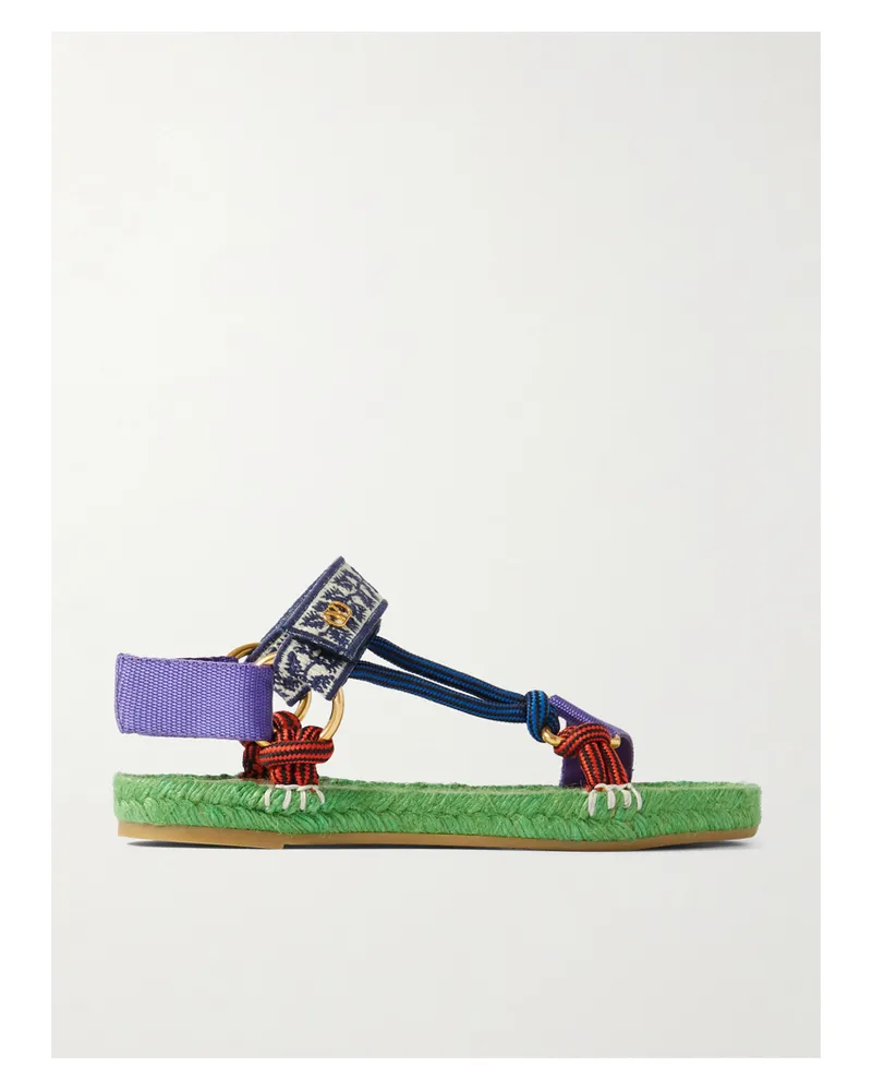 Valentino Garavani Espadrille-sandalen Aus Ripsband, Kordel Und Jacquard - Mehrfarbig Mehrfarbig