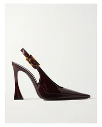 Saint Laurent Dune Slingback-pumps aus Lackleder Braun