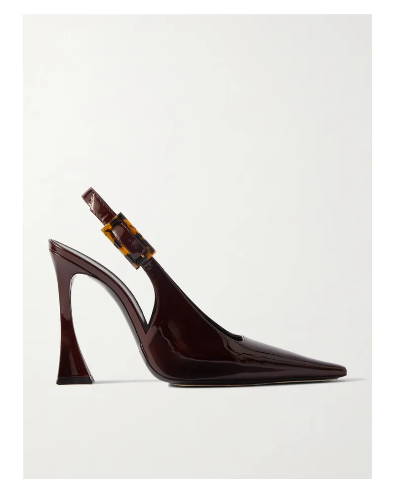 Saint Laurent Dune Slingback-pumps aus Lackleder Braun