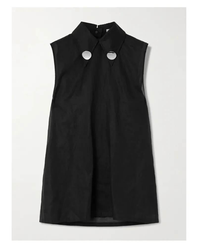 Jil Sander Ärmelloses Oberteil Aus Baumwoll-voile - Schwarz Schwarz