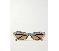 Cat-eye Acetate And Gold-tone Sunglasses - Tortoiseshell