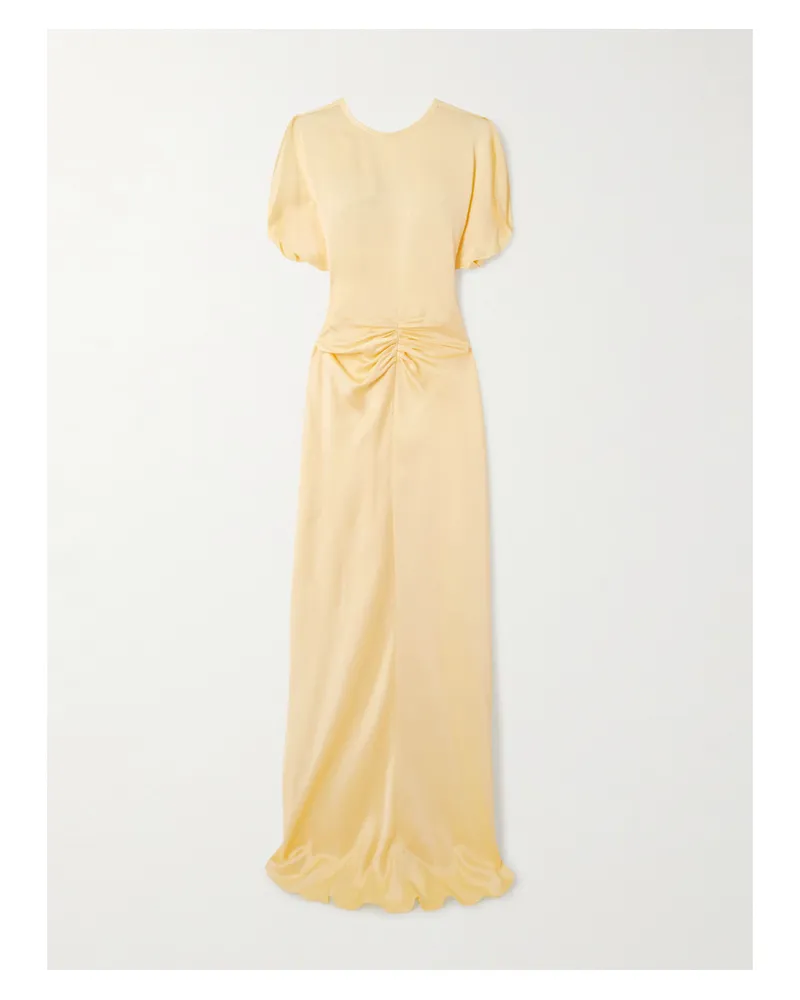 Victoria Beckham Robe Aus Glänzendem Crêpe - Gelb Gelb