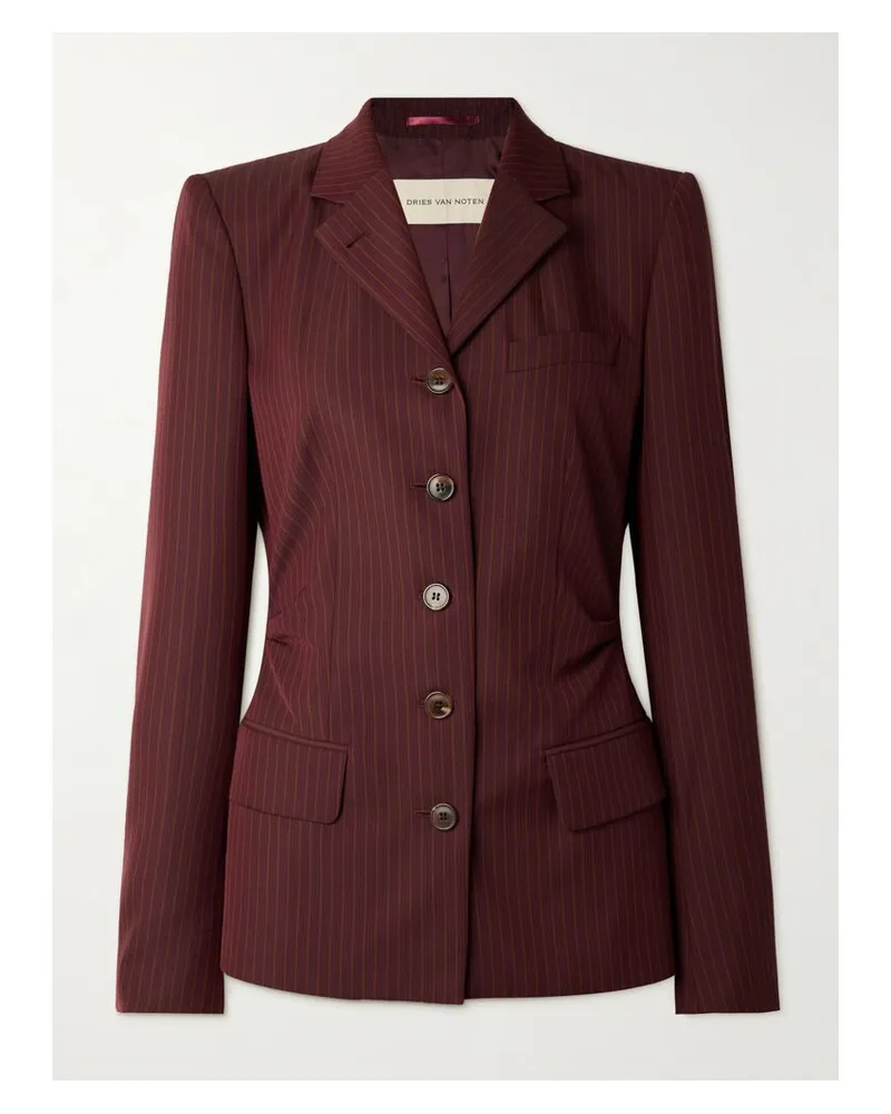 Dries van Noten Blazer Aus Einer Wollmischung Mit Nadelstreifen - Burgunder Burgunder
