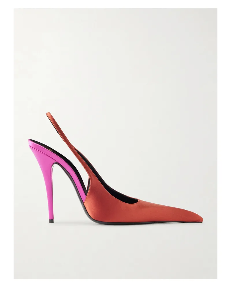 Saint Laurent Deroche Slingback-pumps Aus Satin - Pink Pink