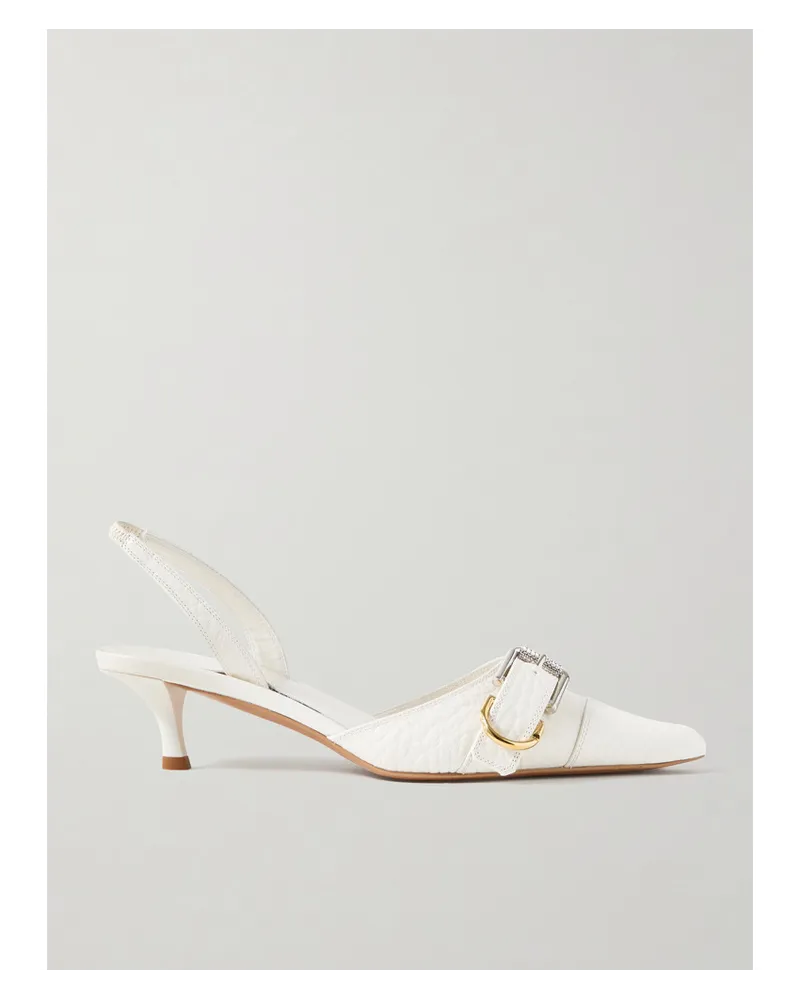 Givenchy Voyou Slingback-pumps aus Strukturiertem Leder Creme