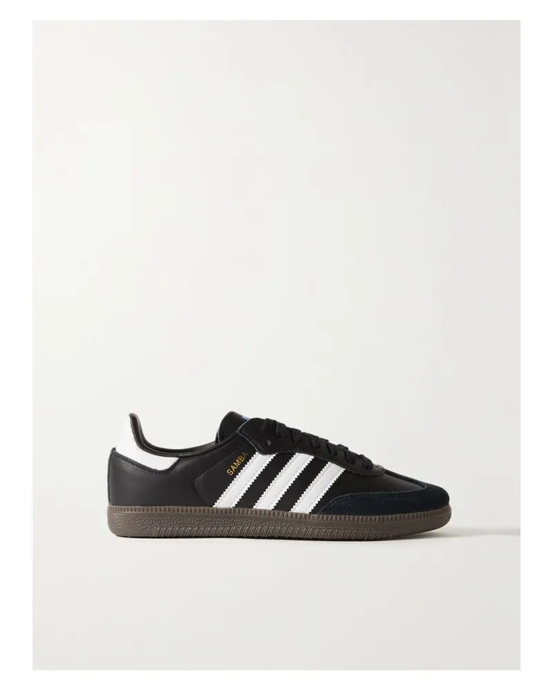 adidas Samba Og Sneakers Aus Leder Mit Velourslederbesätzen - Schwarz Schwarz