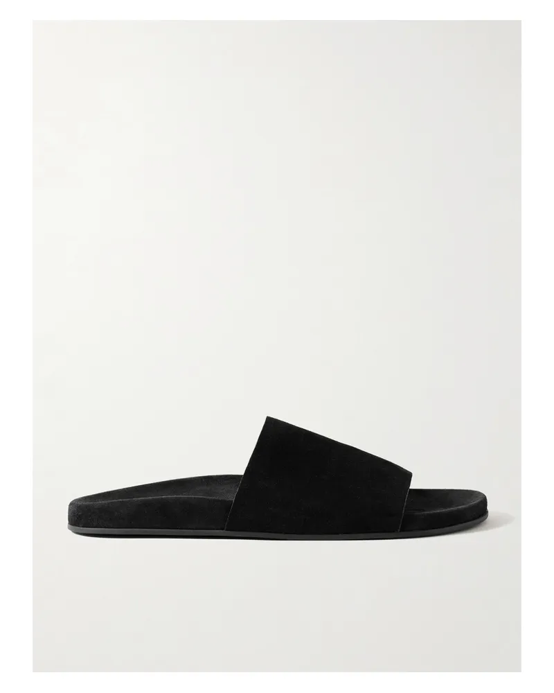The Row Hugh Pantoletten Aus Veloursleder - Schwarz Schwarz