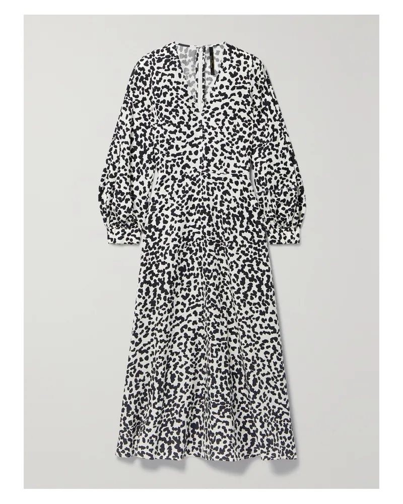 Mother of Pearl Ramona Midikleid Aus Bedrucktem Tencel™ Lyocell - Elfenbein Elfenbein