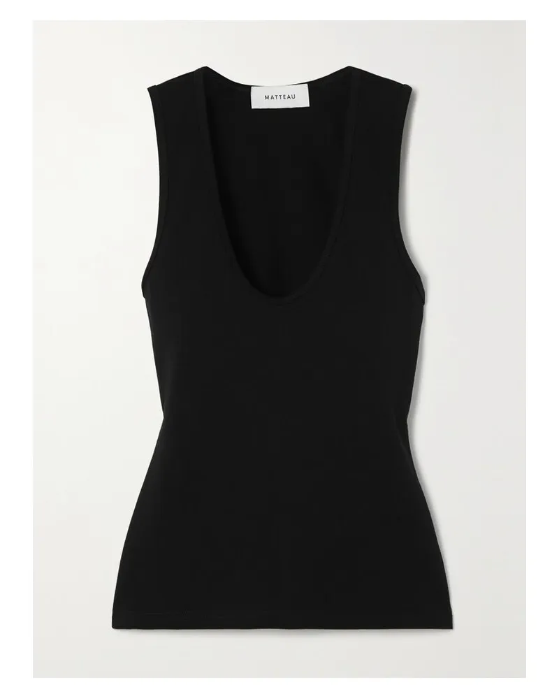 Matteau Net Sustain Tanktop Aus Jersey Aus Einer Biobaumwollmischung - Schwarz Schwarz
