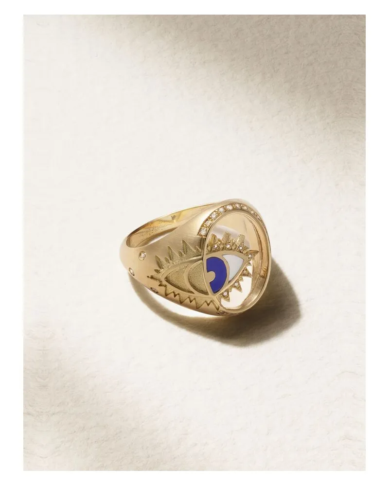L’Atelier Nawbar Eye On Biladi Ring Für Den Kleinen Finger Aus 18 Karat Gold Mit Mehreren Steinen Gold