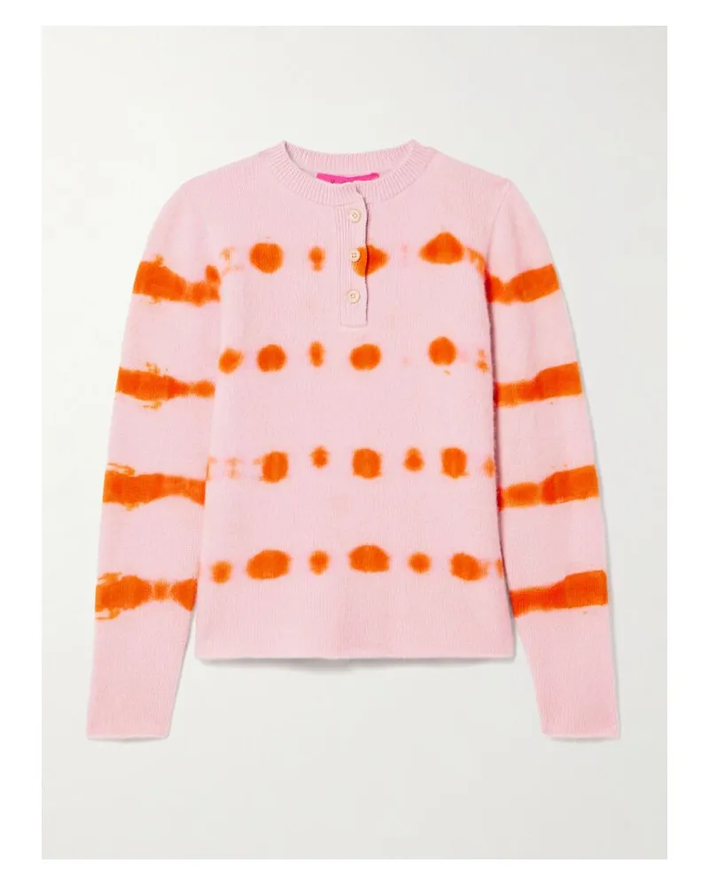 The Elder Statesman Rave Pullover Aus Gebürstetem Kaschmir In Batikoptik - Pink Pink