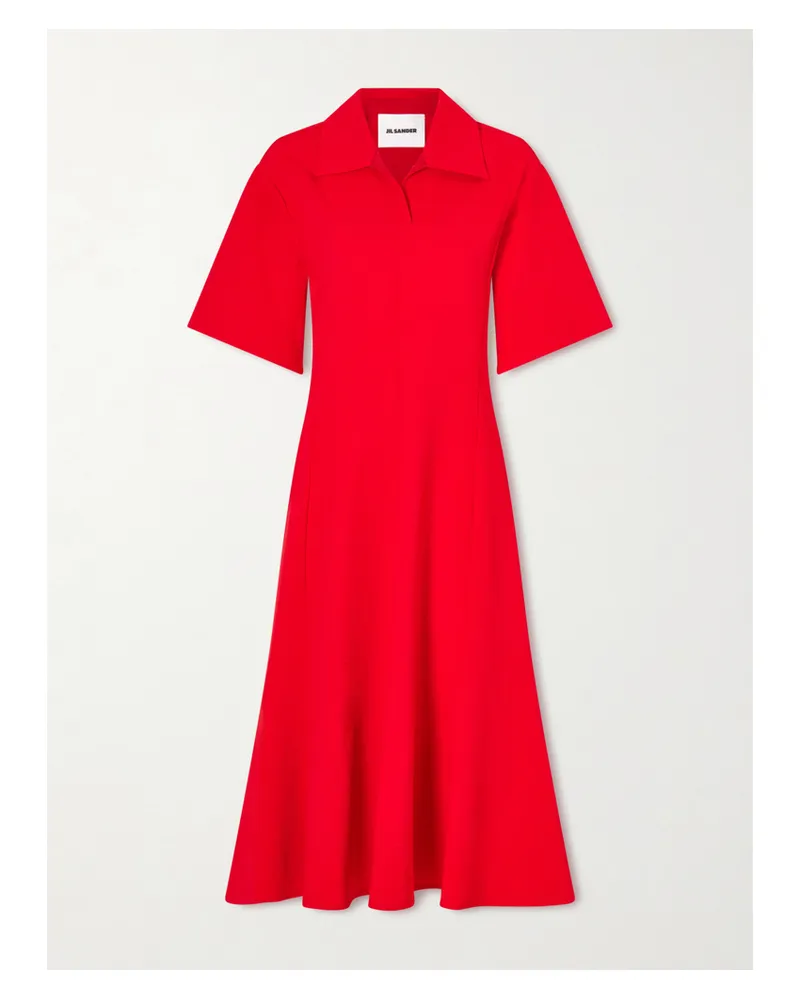 Jil Sander Midikleid Aus Crêpe - Rot Rot