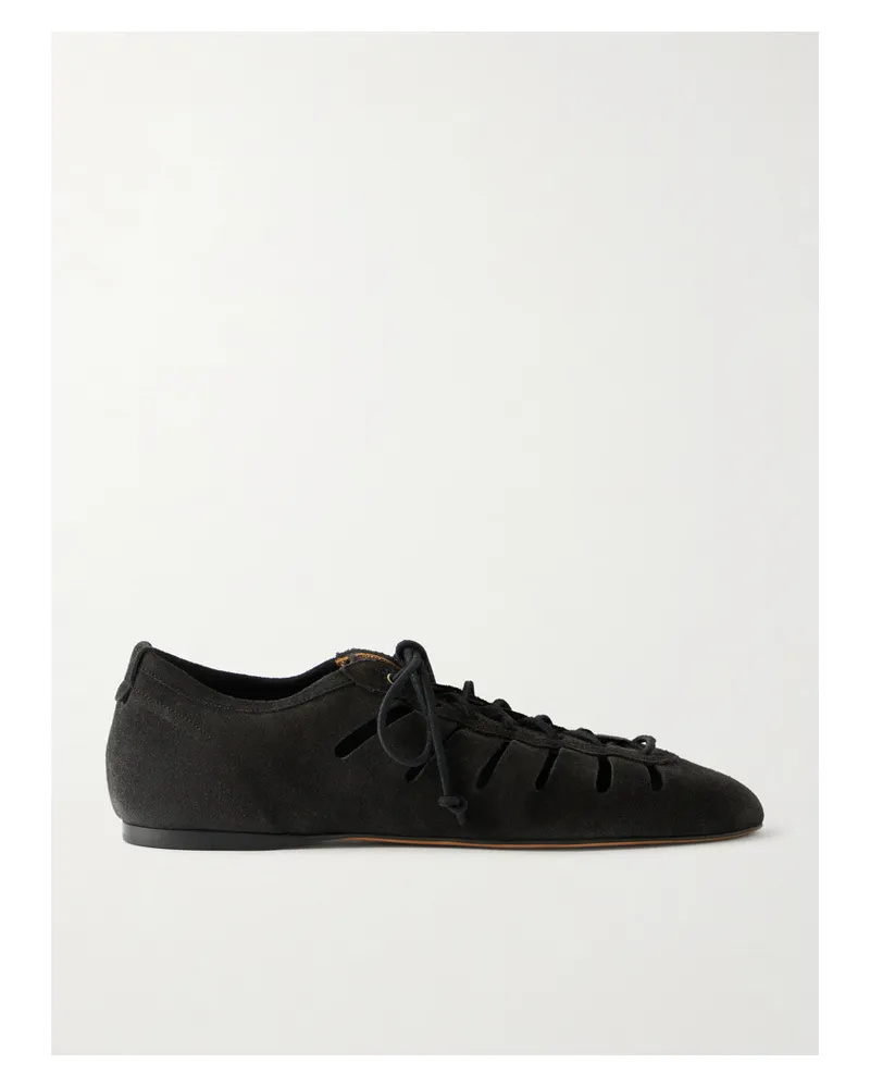 Isabel Marant Leyza Cutout Suede Sneakers - Black Black