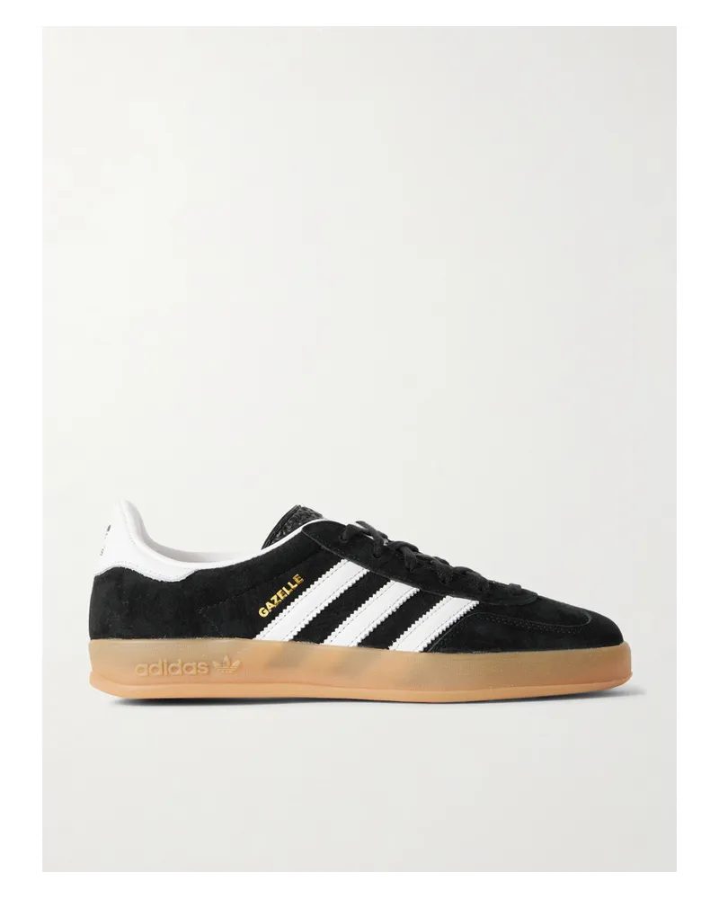 adidas Gazelle Indoor Sneakers aus Veloursleder Schwarz