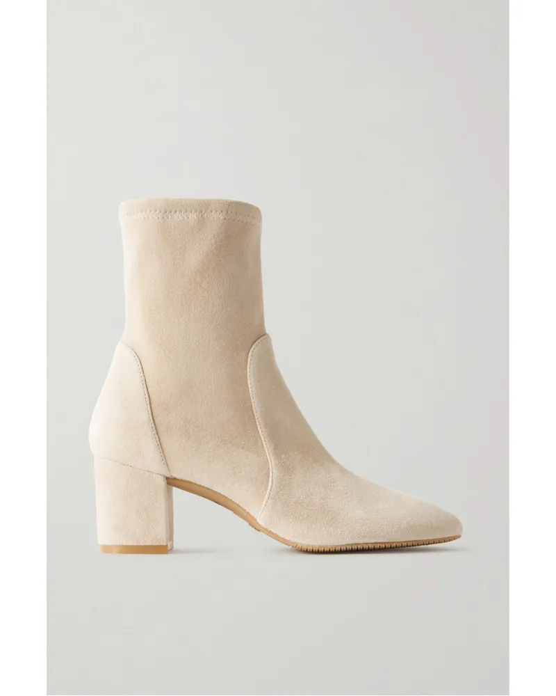 Stuart Weitzman Yuliana Sock Boots aus Veloursleder Neutral