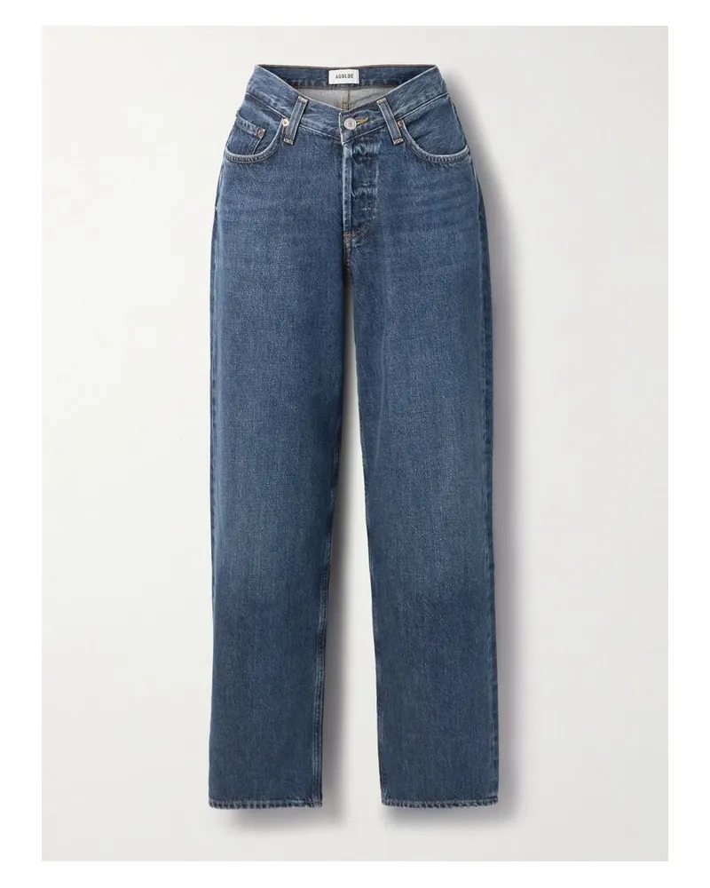 AGOLDE V-waist Baggy Halbhohe Jeans Mit Geradem Bein - Blau Blau