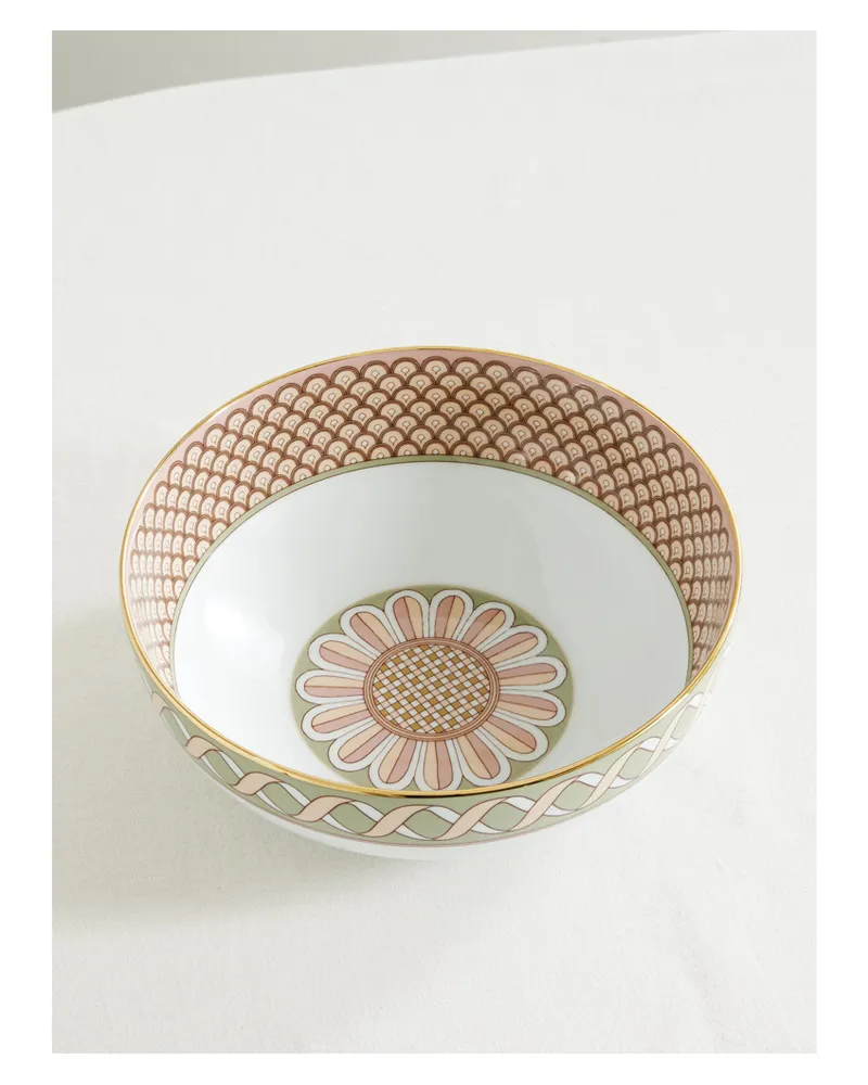 La DoubleJ Odysseus Gold-plated Porcelain Serving Bowl - Pink Pink