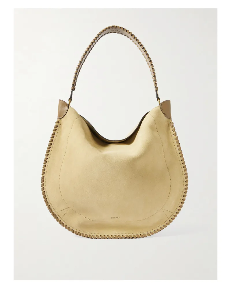 Isabel Marant Oskan Braided Leather-trimmed Suede Tote - Neutrals Neutrals