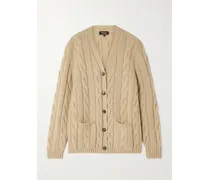Napier Cable-knit Cashmere Cardigan - Neutrals