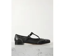 Opal Mary-jane-brogues Aus Leder Mit Nieten - Schwarz