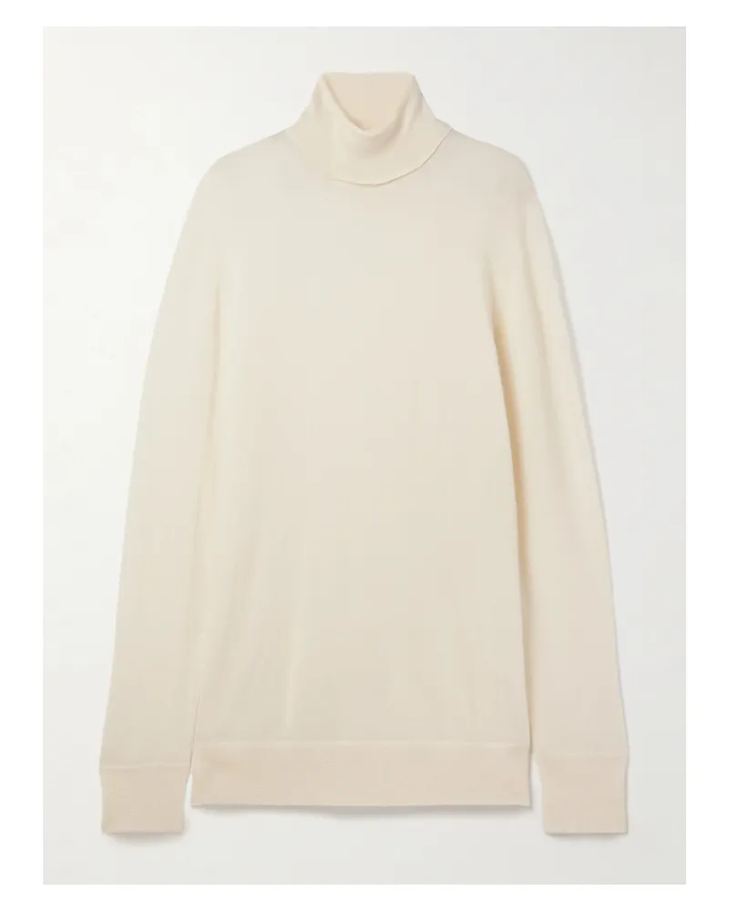 The Row Lizzy Oversized Cashmere Turtleneck Sweater - Ivory Ivory