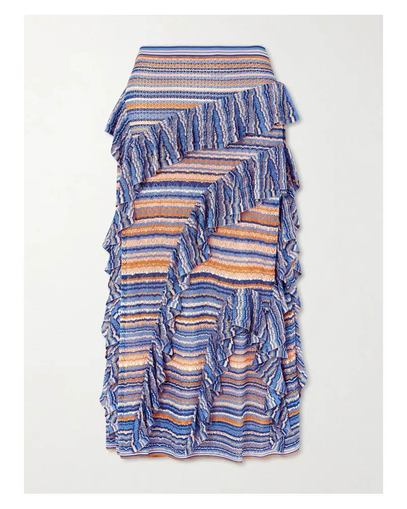 Ulla Johnson Delila Ruffle Knit Skirt - Orange Orange