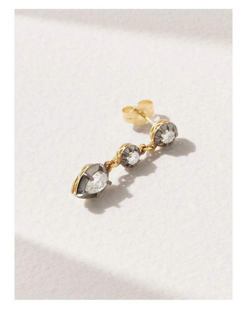 Jacquie Aiche Sophia Einzelner Ohrring Aus 14 Karat Gold Mit Rhodiumauflage Und Diamanten Gold