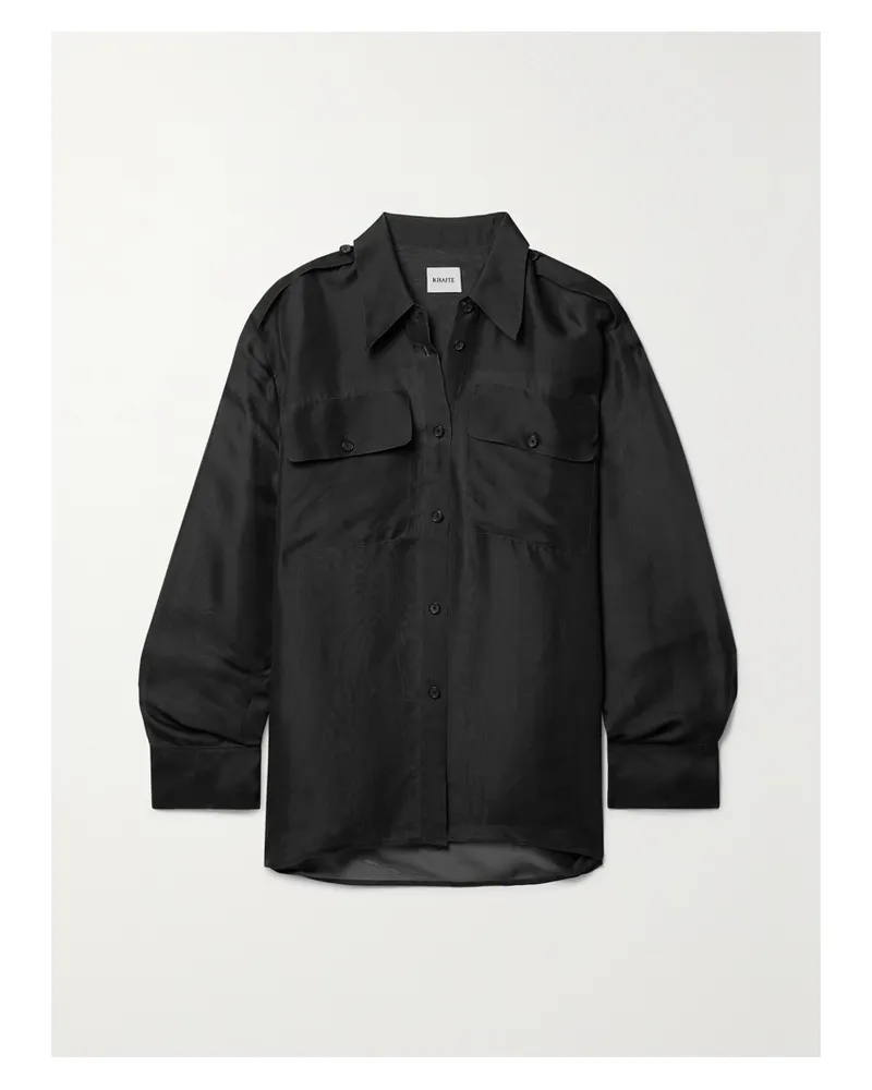 KHAITE Massa Oversized-hemd Aus Seidenorganza - Schwarz Schwarz