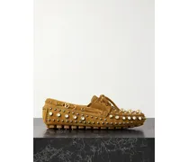 Fastaway Embellished Suede Loafers - Brown