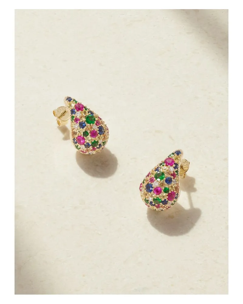 Roxanne First Happy Tears Ohrringe Aus 14 Karat Gold Mit Saphiren - Mehrfarbig Mehrfarbig