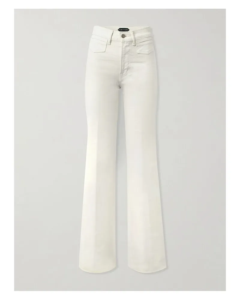 Tom Ford Halbhohe Schlagjeans Aus Denim - Weiß Weiß