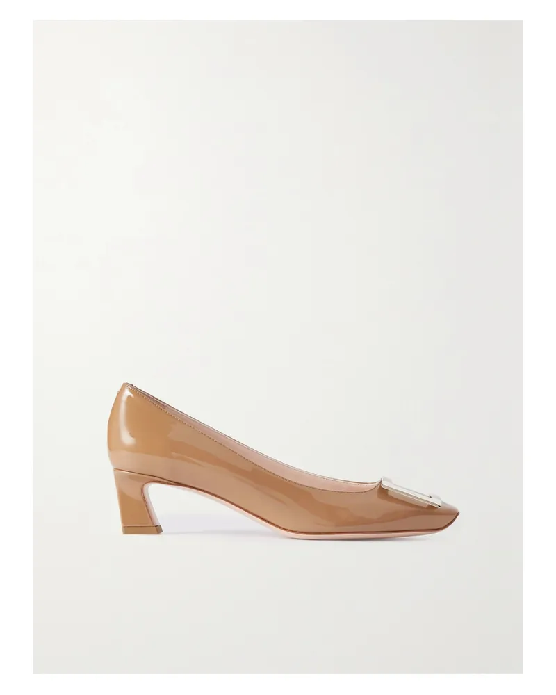 Roger Vivier Trompette 45 Patent-leather Pumps - Neutrals Neutrals