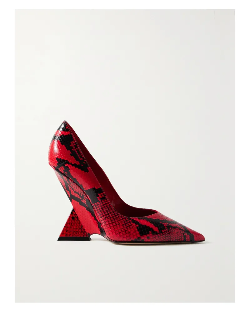 ATTICO Cheope Pumps Aus Leder Mit Schlangeneffekt - Rot Rot