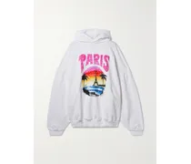 Oversized Printed Cotton-jersey Hoodie - White