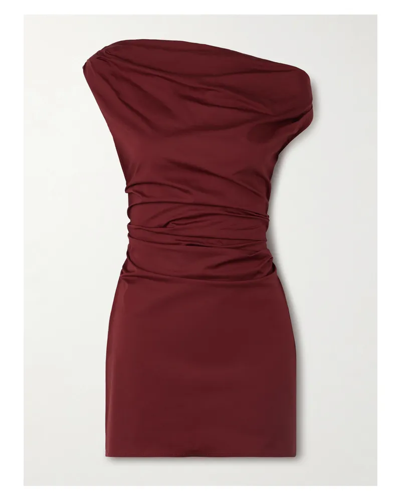 STAUD Phare Minikleid Aus Popeline Aus Einer Baumwollmischung Mit Raffungen - Rot Rot