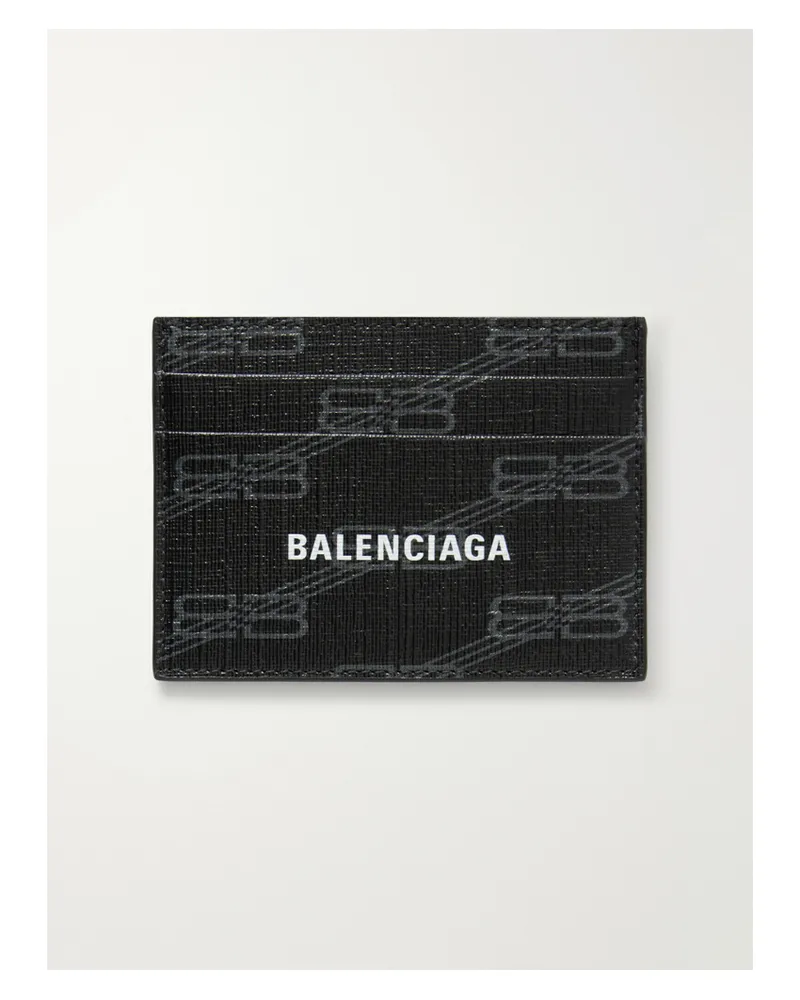 Balenciaga Printed Coated-canvas Cardholder - Black Black