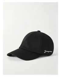 Jacquemus La Casquette Baseballkappe aus Baumwoll-twill Schwarz