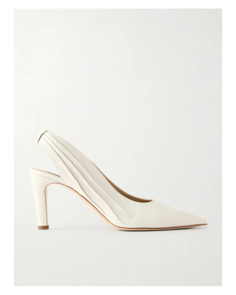 Gabriela Hearst Amari Ruched Leather Slingback Pumps - Neutrals Neutrals