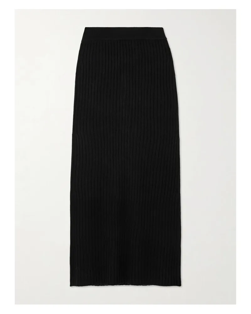 arch4 Lisa Maxirock Aus Geripptem Kaschmir - Schwarz Schwarz