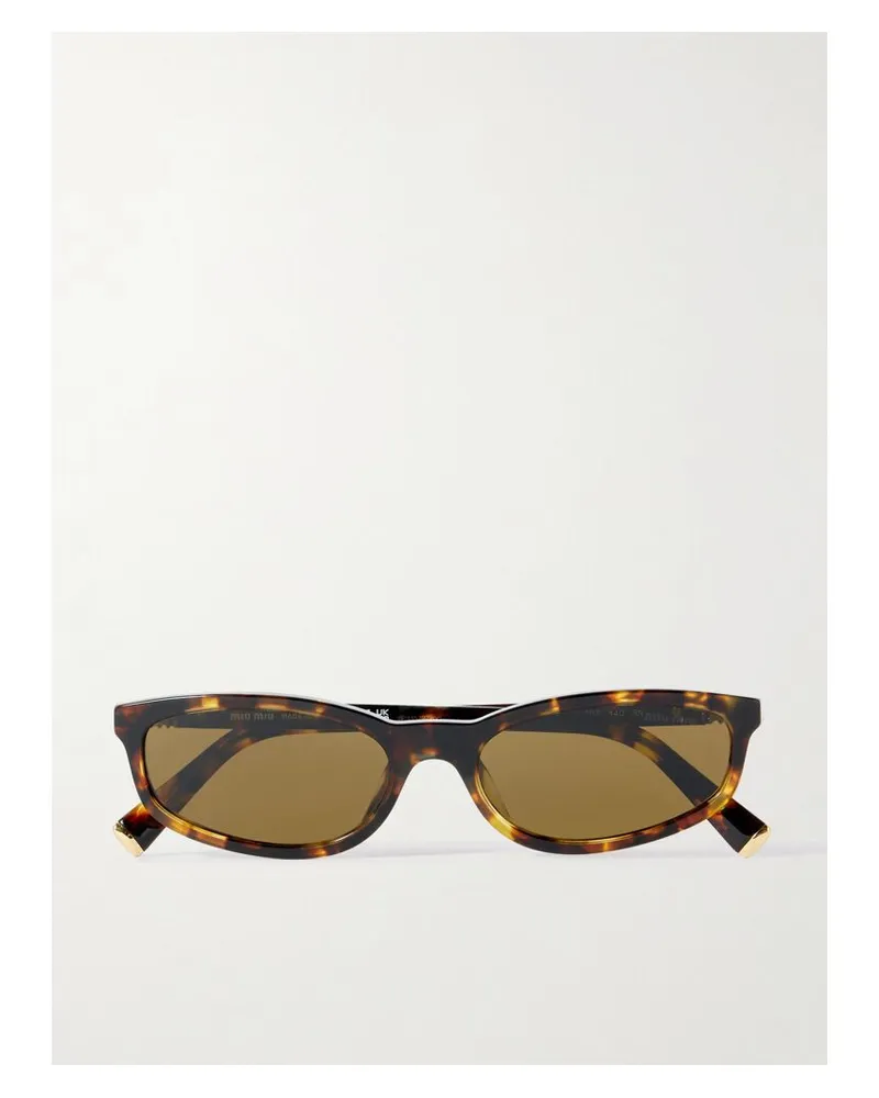 Miu Miu Sonnenbrille Mit Ovalem Rahmen Aus Azetat In Hornoptik Horn