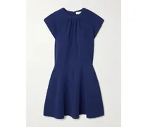 Gathered Crepe Mini Dress - Blue