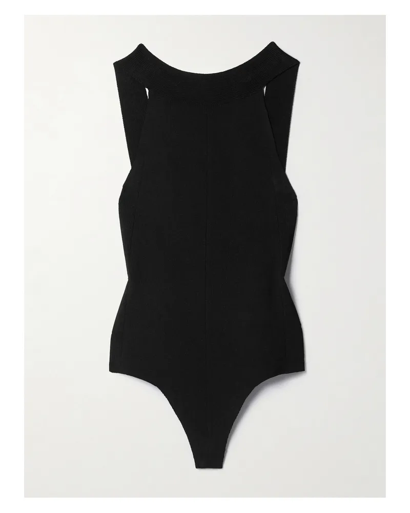 KHAITE Campagna Rückenfreier String-body Aus Stretch-strick - Schwarz Schwarz