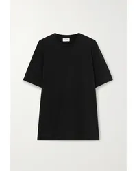 Saint Laurent T-shirt aus Baumwolle mit Stickerei Schwarz