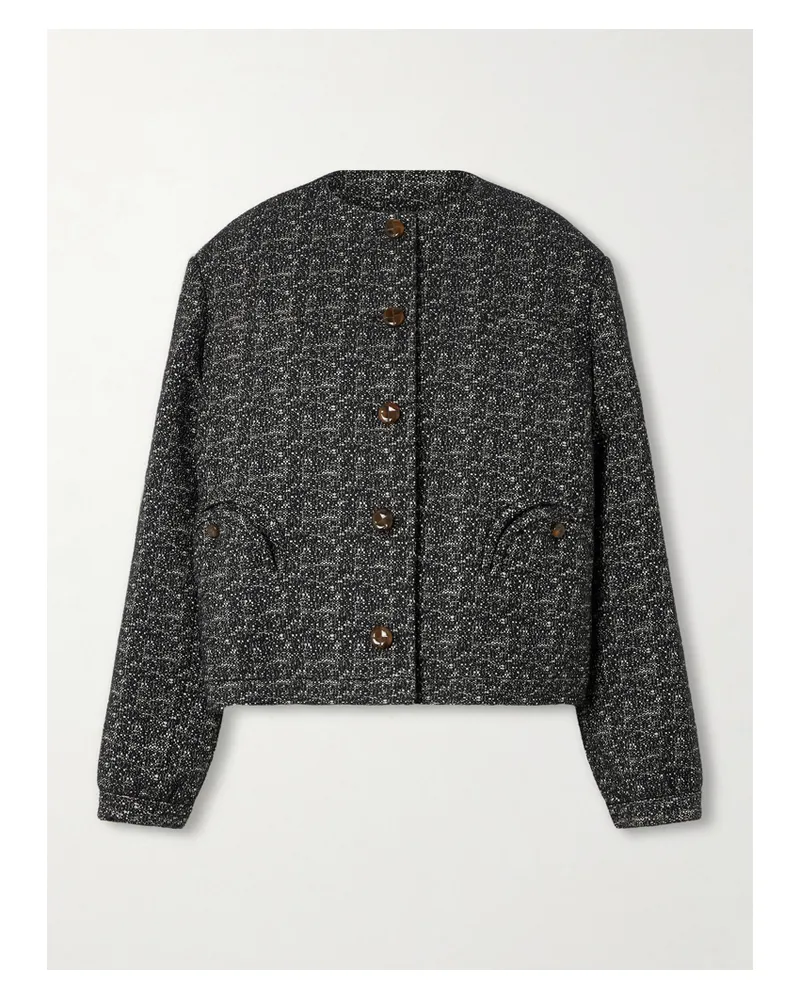 Blazé Milano Antalya Gliss Cropped Cotton-blend Tweed Jacket - Gray Gray