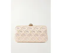 Carry Secrets Embellished Satin Clutch - Orange