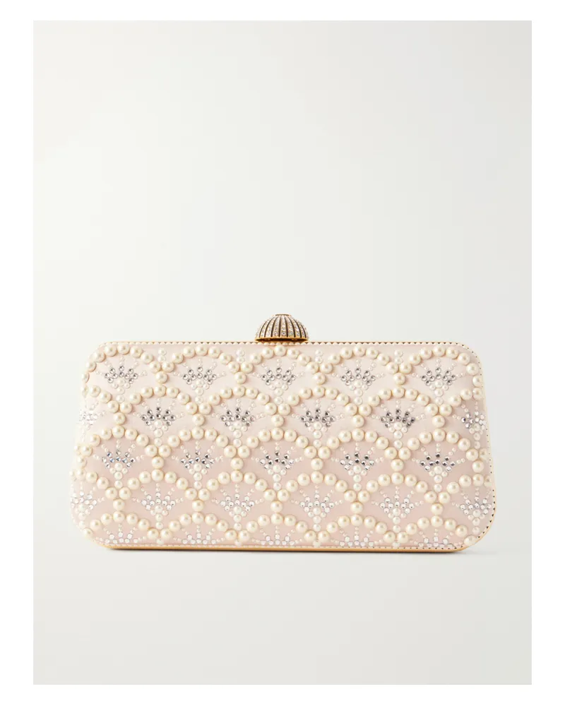 Valentino Garavani Carry Secrets Embellished Satin Clutch - Orange Orange